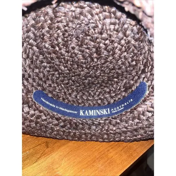 Helen Kaminski Hat Raffia Brim Bow Womens Dark Brown  display picture 1